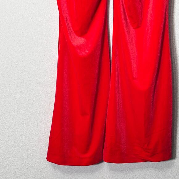 NEW Lane Bryant Velvet Flare Pant Holiday Red No Gap Waist Band Size 16 Comfy XL - Picture 9 of 9